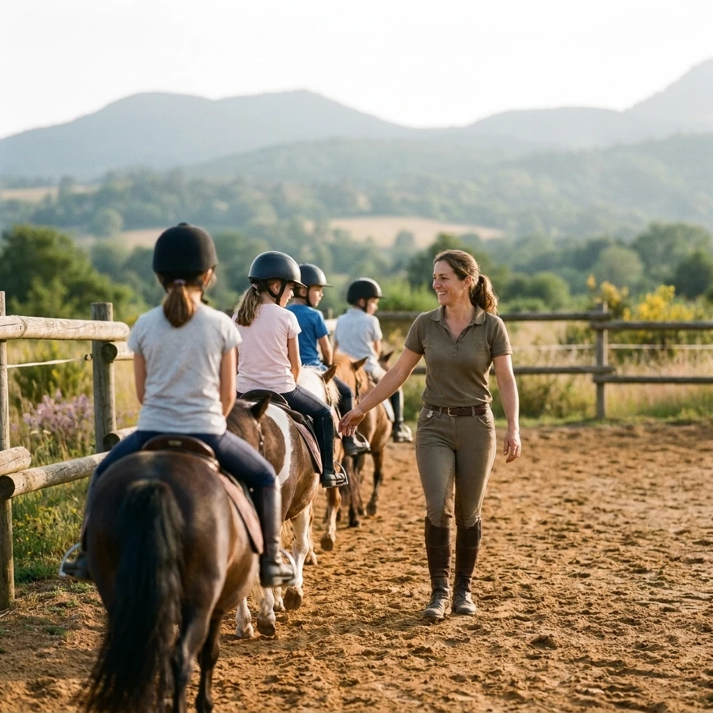 Cours de poney à Saint-Clément, Allier
